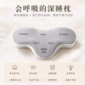 人体工学分区穴位护颈枕 慢回弹记忆棉颈椎释压枕家用日式礼盒装
