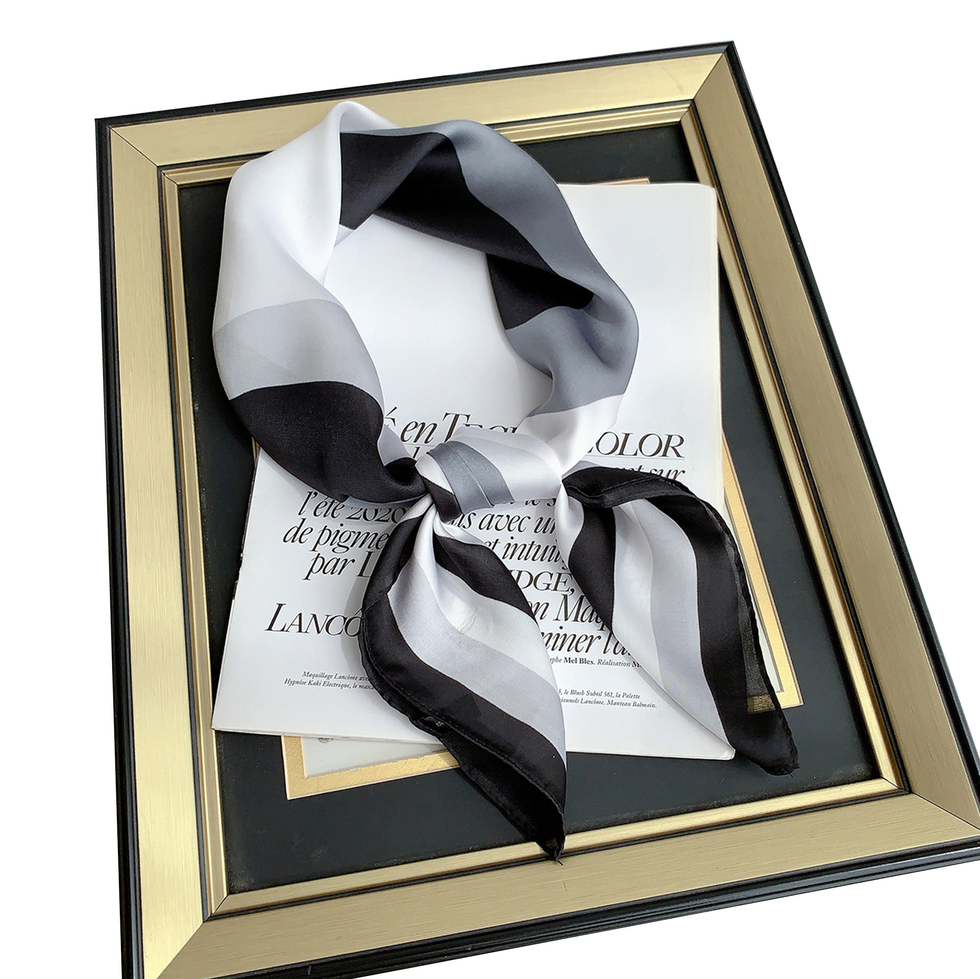 Pañuelo de Seda Sintética, Nuevo Modelo 2025, Primavera-Verano, Versátil, Popular en Internet, Pañuelo Cuadrado de Moda, Decoración Profesional para Combinar con Camisas, Elegante Pañuelo para el Cuello