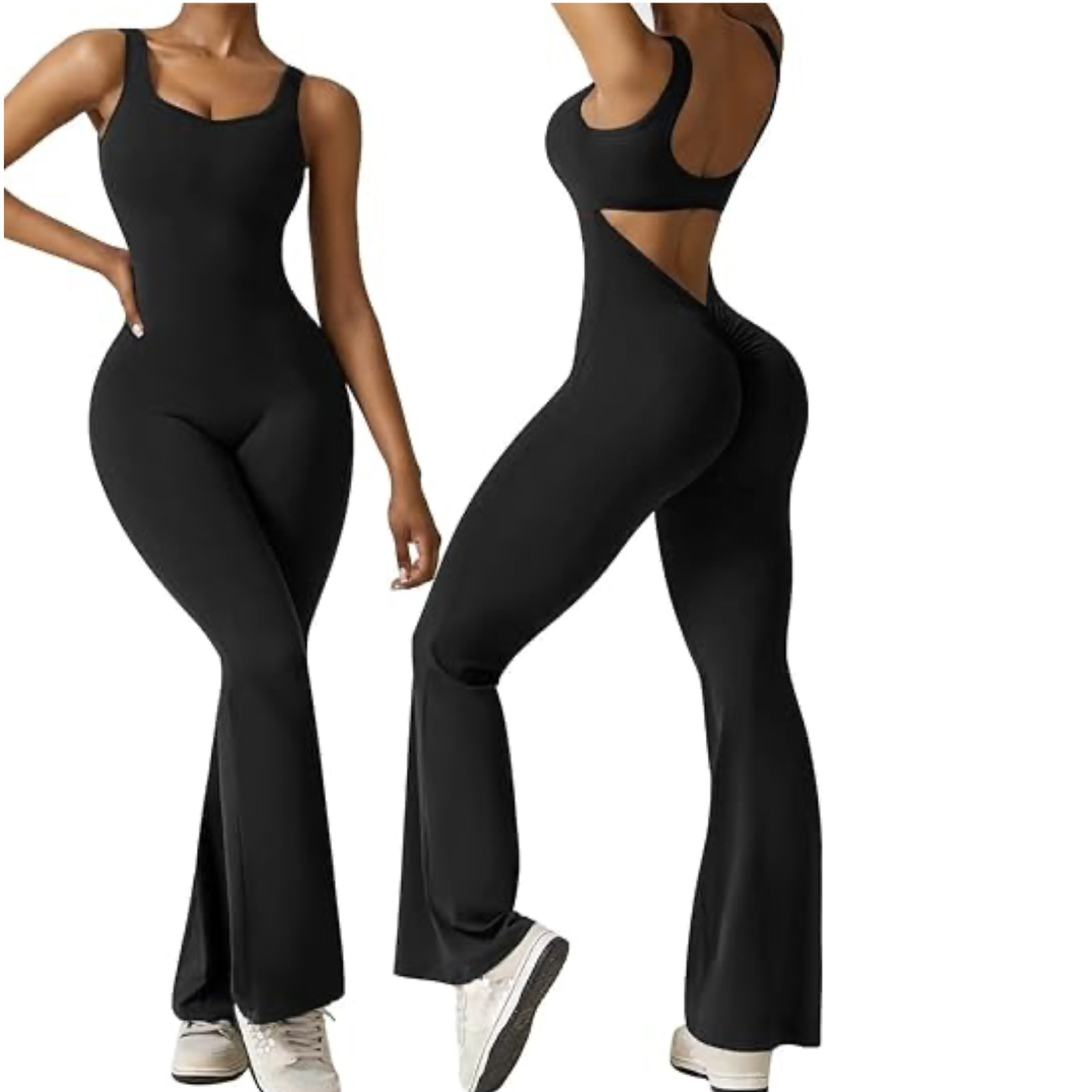 Europa y América transfronteriza sin mangas de las mujeres acampanado mono sexy backless chaleco apretado cadera levantamiento yoga mono