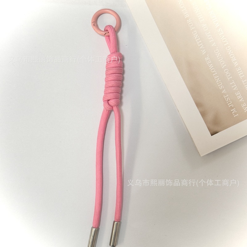 撞色网红同款miu系手机挂绳简约编织绕绳玩偶挂饰挂件彩色绳扣|undefined