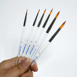 艾沙克亚克力尼龙圆头水晶杆勾线笔水彩笔美甲面相笔油画笔透明杆