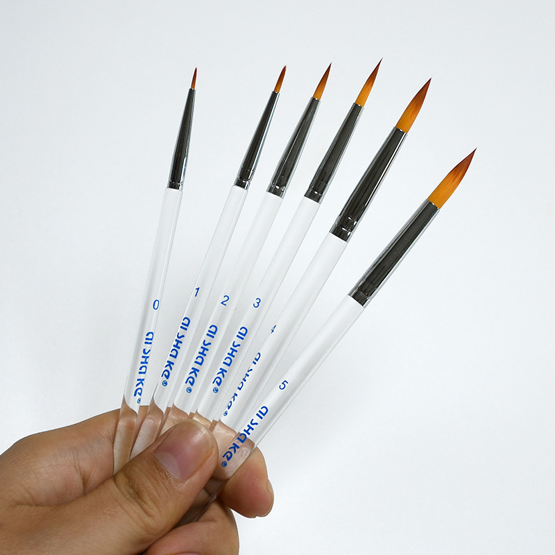 Aishake Acrylic Nylon Round Head Crystal Rod Hook Line Pen Watercolor Pen Manicure Face Pen Oil Paint Brush Transparent Rod