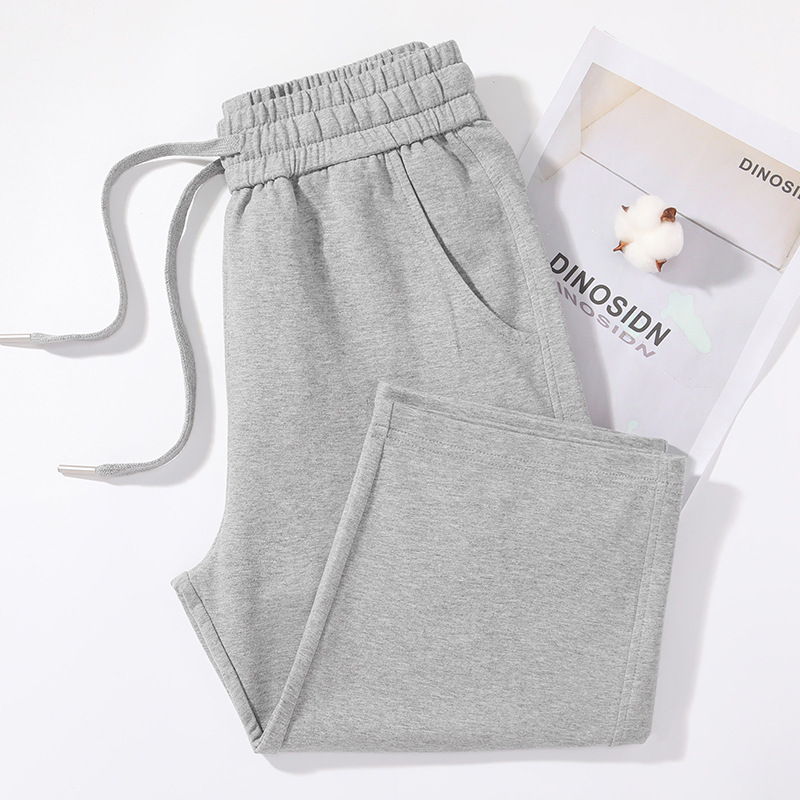 Women's Thin Cropped Straight-Leg Pants, Loose-Fitting Capri Pants, Petite Sports Carrot Pants, Sweatpants, Summer Simple Straight-Leg Style