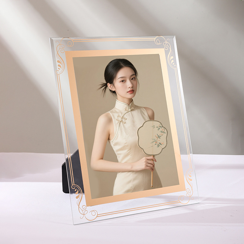 Gold Glass Photo Frame Display Creative 5inch Seven 6inch 8inch 10inch Photo Frame High-End Light Luxury A4 Display Frame Gold Glass Photo Frame Display Creative 5inch Seven 6inch 8inch 10inch Photo Frame High-End Light Luxury A4 Display Frame