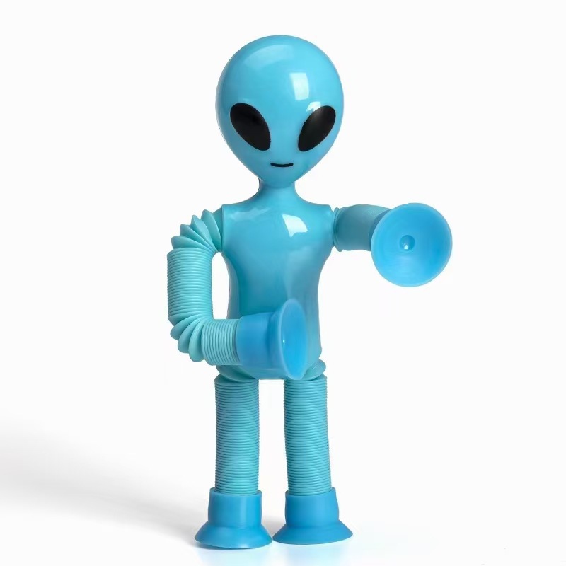 Tubo pop nueva variedad de dibujos animados alienígena telescópica juguete divertido rompecabezas exótico descompresión tubo estiramiento