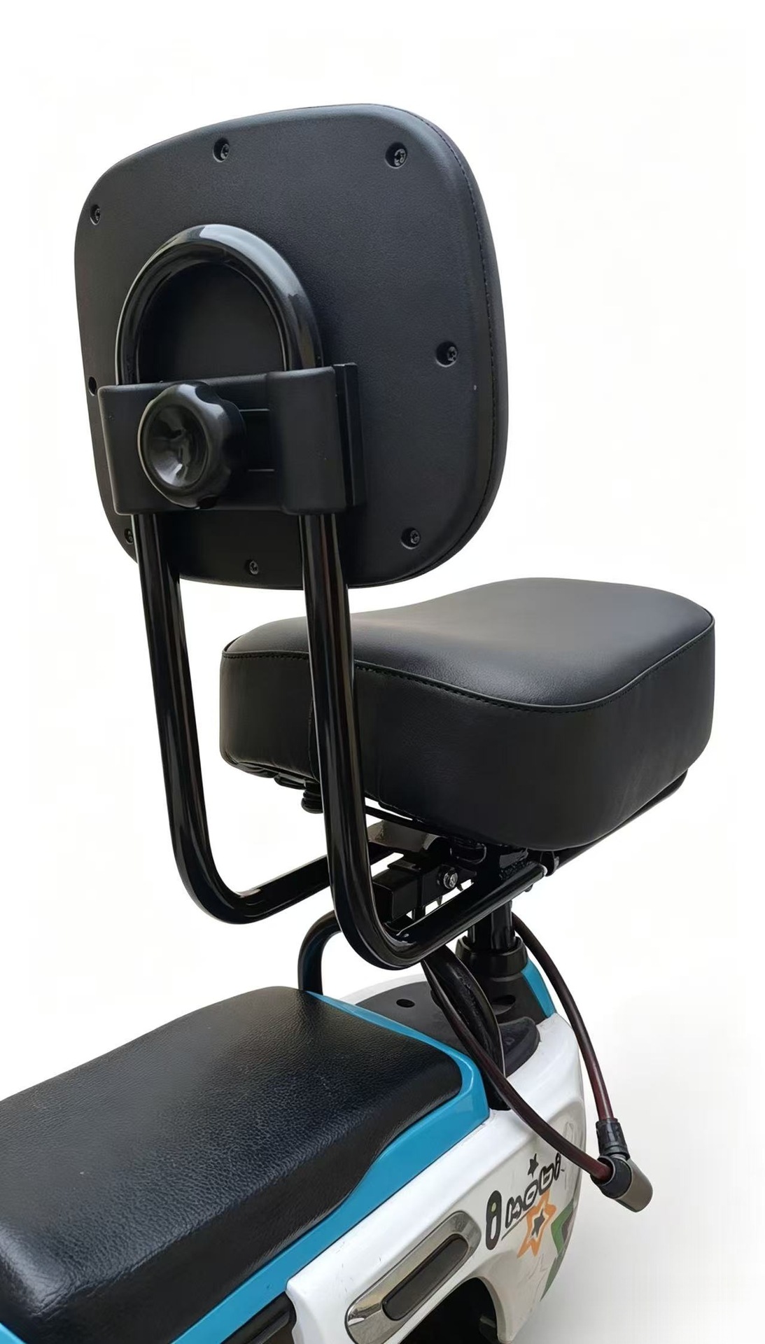 Universal electric vehicle backrest with increased height, rear-mounted backrest and lumbar support for electric scooters, modified for leisure and fatigue relief