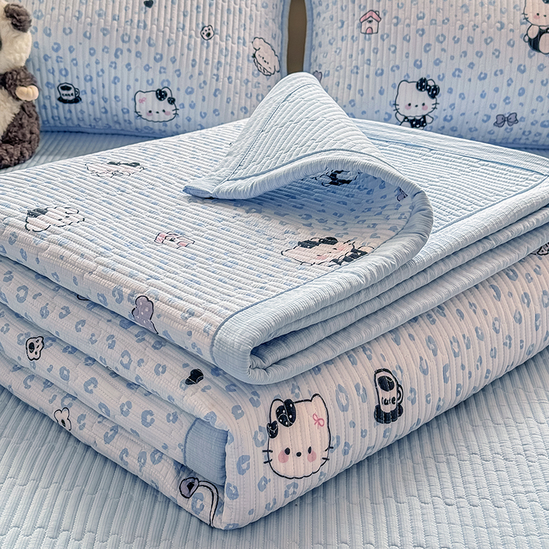 Thickened high-density foam mattress cover, suitable for all seasons, non-slip quilted bed sheet, machine washable tatami protector