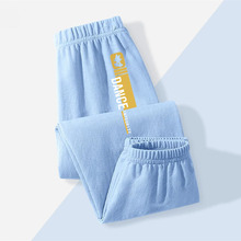 男童新款夏季运动薄款纯棉防蚊裤中大童2025新款速干百搭外穿长裤