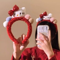 漫画猫ハワイのかわいいスタイル手作り KT 猫ヘアバンド動物遊び心のあるかわいいぬいぐるみボールヘアアクセサリーヘアピン