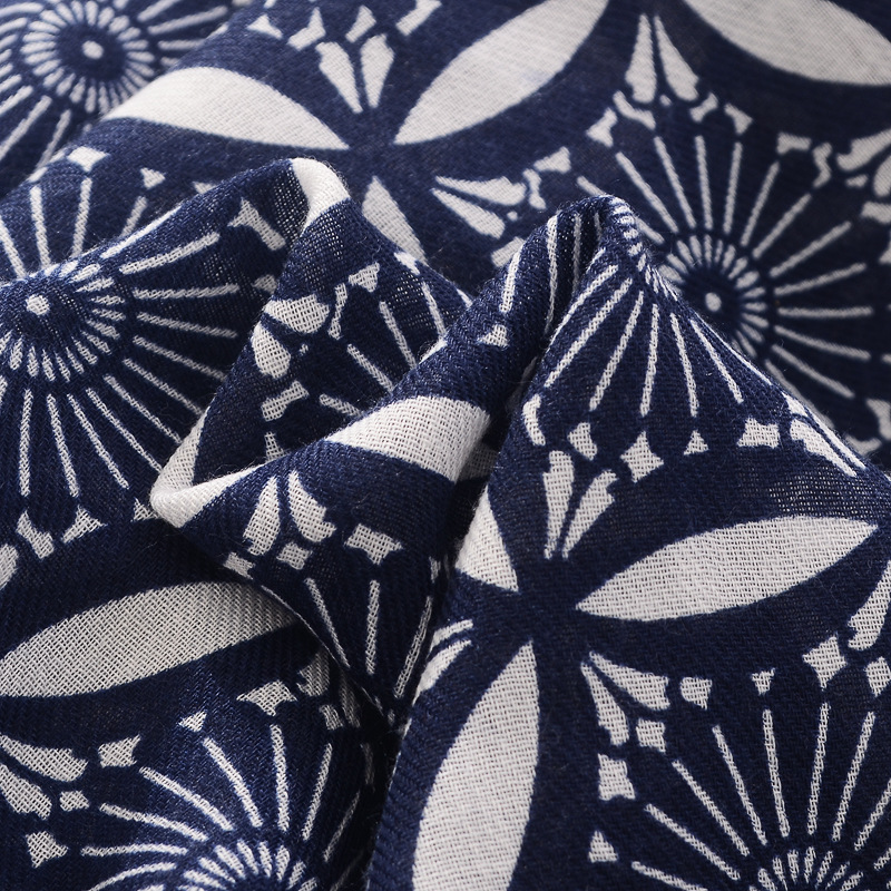 Estilo étnico retro círculo patrón geométrico impreso bufanda de seda larga de doble uso de las mujeres chal Totem algodón y lino sensación bufanda