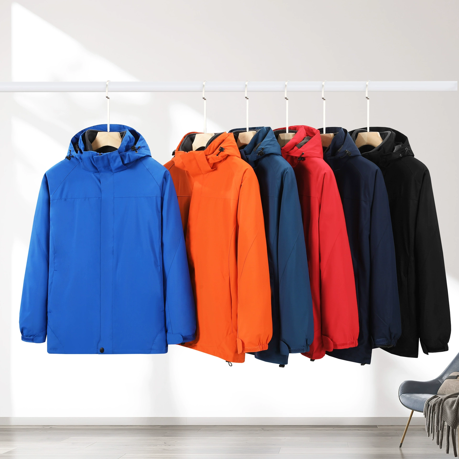 Осенне-зимняя новая куртка с вышитым логотипом, теплая куртка «Три в одном» на флисовой подкладке, съемная Толстая Уличная Рабочая одежда