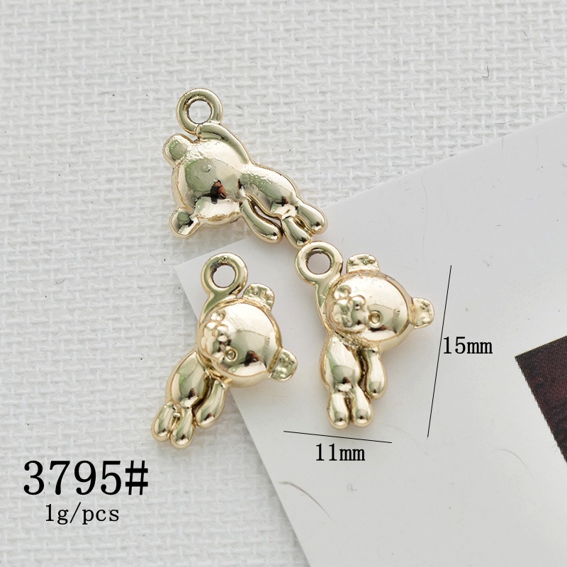 10 Pièces/paquet Mignon Sucré Animal Forme De Cœur Fleur Alliage Placage Pendentif Bijoux Accessoires display picture 12