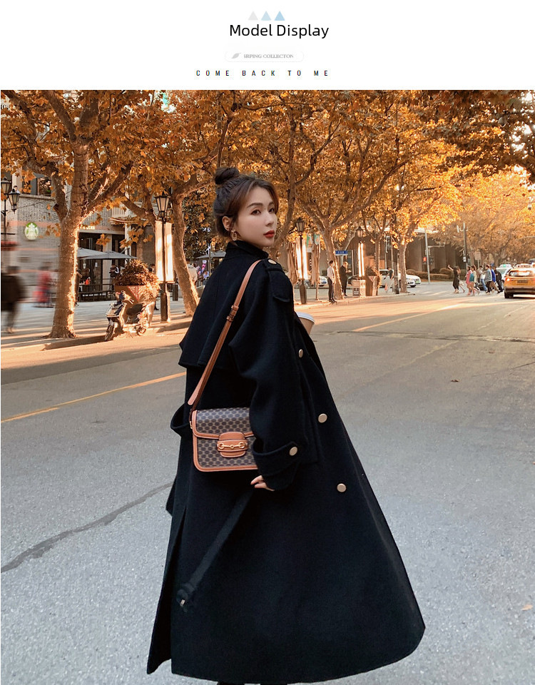 2023 Hepburn Wind Coat Women's Winter Thickened Fashionable Elegant Popular Korean Loose Double-breasted Woolen Coat Trendy_voghion.com