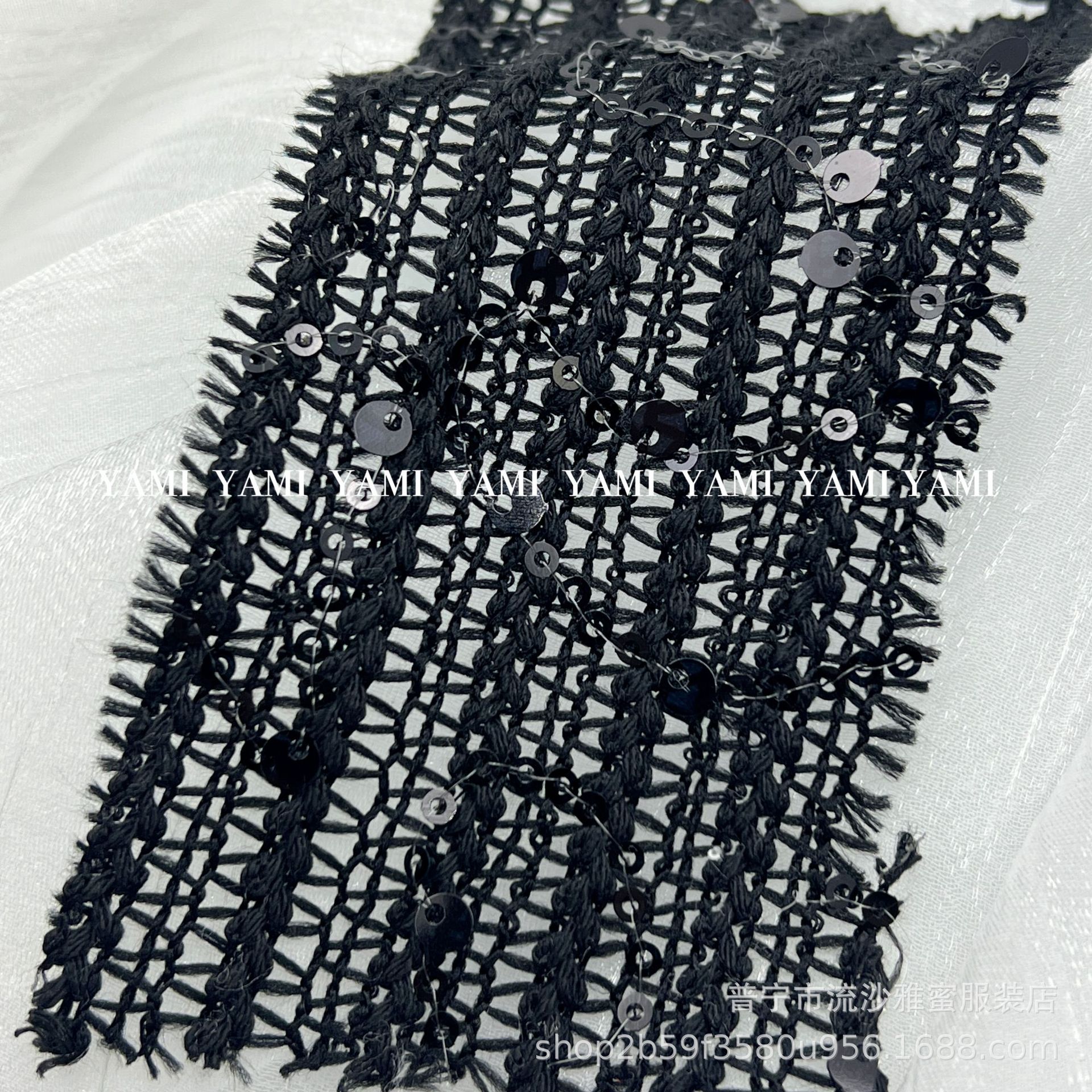 Tejido de poliéster blanco y negro diafragma de encaje de doble color sin balas tela de mesa china maleta material de vestido