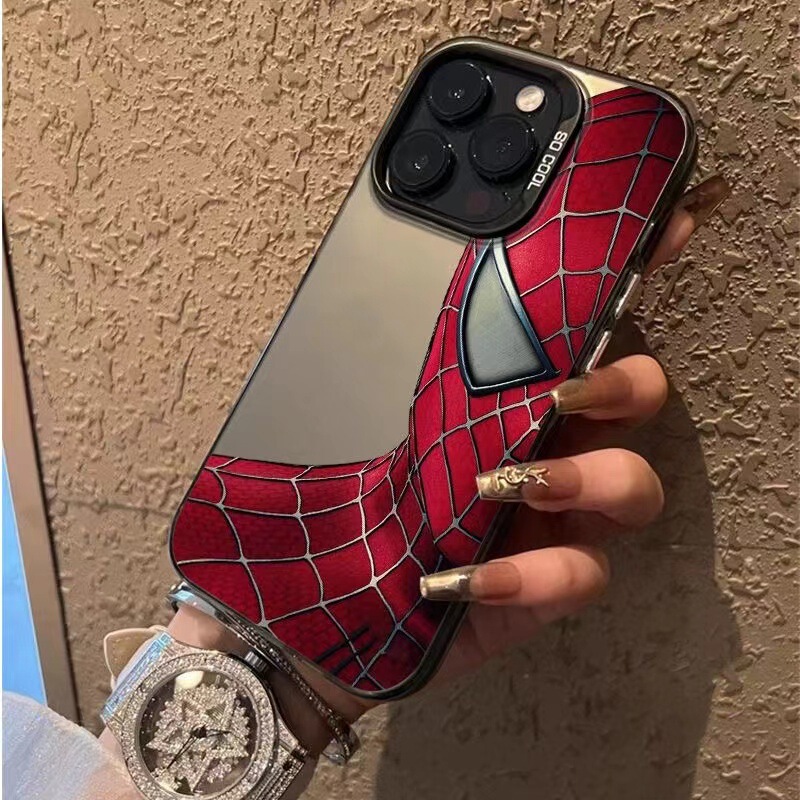 Half-Face Spider-Man Phone Case Suitable for iPhone 16, Apple 15 Pro, Chinese Style, Shockproof, Trendy for 17, 13 Pro Max, Trendy