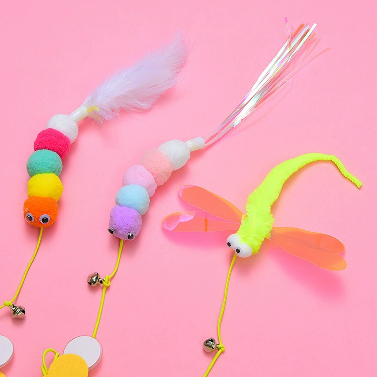 Фабрика прямых продаж большие скидки новые забавные кошачьи палочки вешают дверь кошачьи игрушки телескопические колокольчики для домашних животных оптом