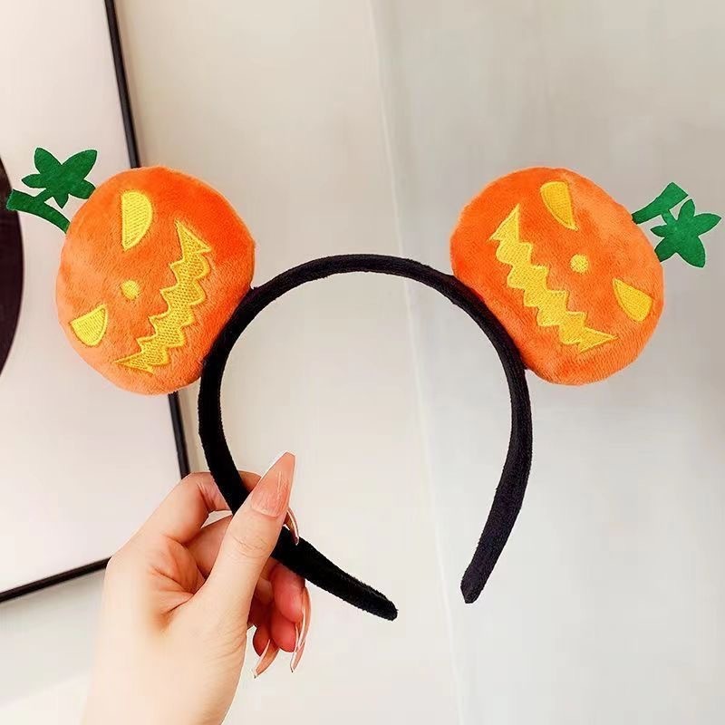 南瓜灯搞怪发箍女秋冬可爱卡通发饰头箍发卡子头饰万圣节搞笑礼物|undefined