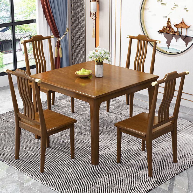 Mesa de comedor de madera maciza cuadrada pequeño apartamento casa pequeña mesa cuadrada moderna mesa de madera de ocio chino sala de alquiler pequeña mesa de té
