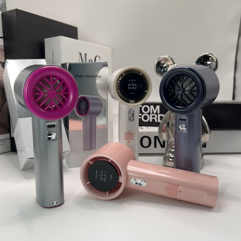 新しい 100 スピード高速ハンドヘルドファン USB ミニポータブル充電タービン小型ファンデスクトップ小型扇風機|undefined