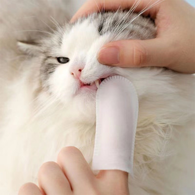 Pet dental care, cat finger brush, dog tooth cleaning finger sleeves, stone removal, bad breath, oral hygiene wipes