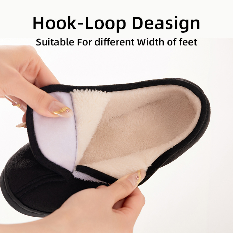 Botas de invierno de algodón para mujer con velcro, botines cortos, botas de mujer para dropshipping transfronterizo, botas de nieve con forro polar y engrosadas, botas de algodón con suela gruesa de poliuretano.