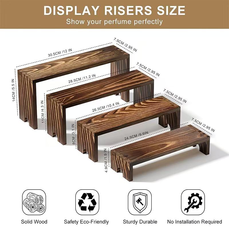 Ready-Made Wooden Cake Display Rack for Home Use, Desktop Storage Rack, Tiered Wooden Display Rack for Figurines and Blind Boxes