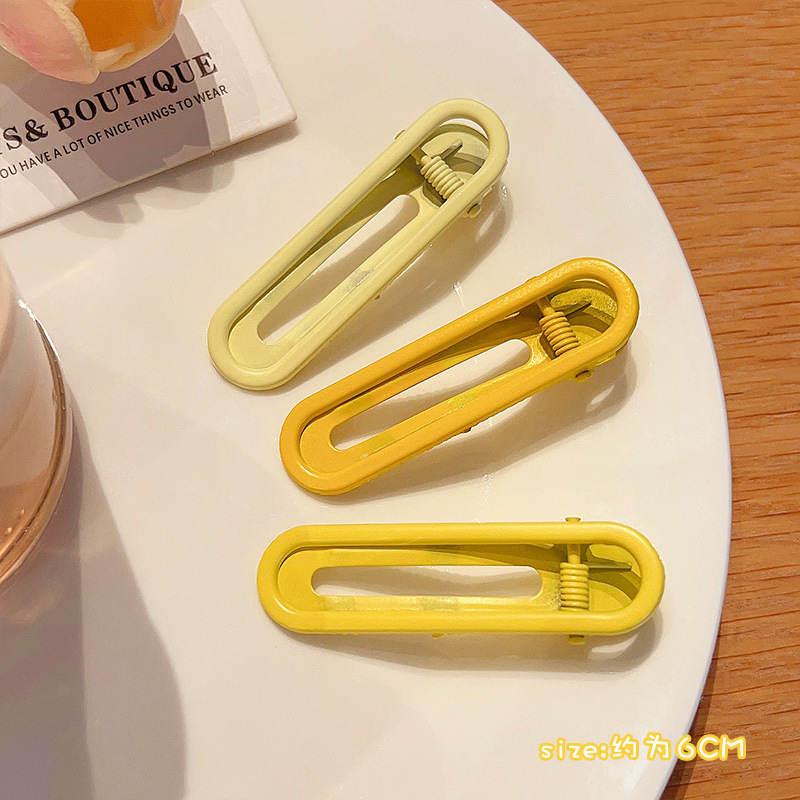 Pinza para el cabello de dopamina sin costuras de color caramelo clip lateral femenino flequillo clip para el cabello roto tocado clip de pico de pato y2k horquilla de una palabra