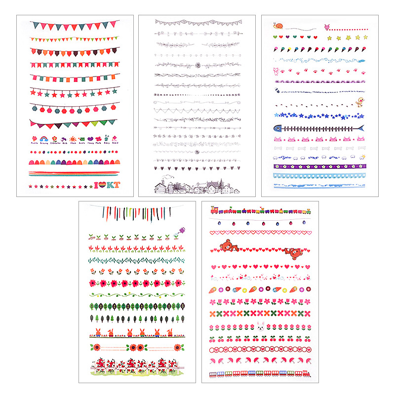 Lindo split línea Grandes pegatinas traje mano cuenta Material kindergarten crecimiento manual decoración bebé álbum pegatinas