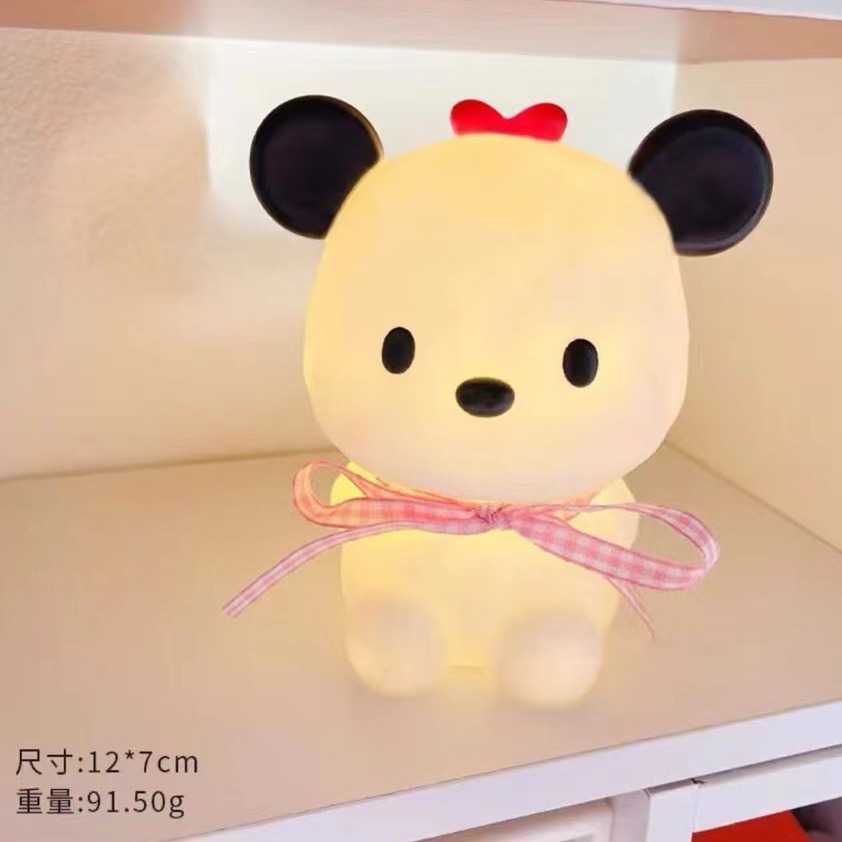 創意可愛卡通小狗夜燈小老鼠不插電床頭小檯燈地攤熱賣套圈小禮品