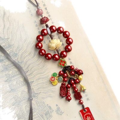 Blessing Cinnabar Bodhi Lotus: Car hanging