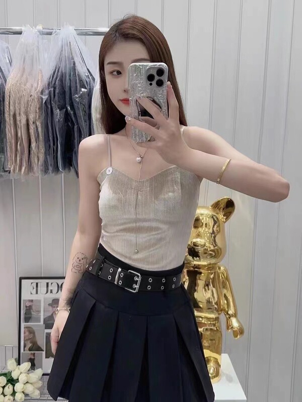 Autumn and Winter velvet small sling women's chest pad one-piece beauty back bottoming vest inner hot girl top 11613