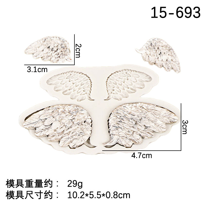 Grandes y pequeñas alas de ángel con agujeros molde silicona DIY yeso aromaterapia holding fragante piedra epoxi