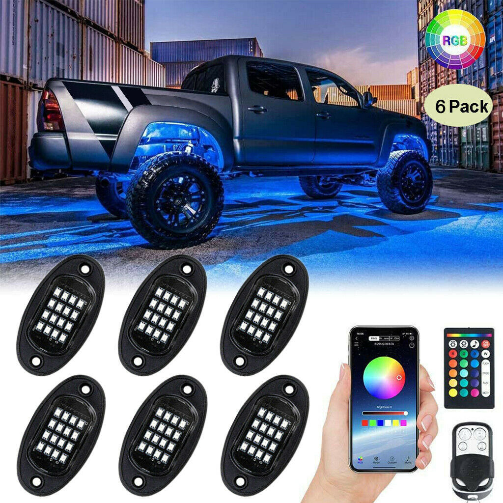 Un remolque seis luces de chasis bluetooth colorido un remolque seis luces de atmósfera RGB doble control remoto un remolque ocho luces de atmósfera APP off-road image 1