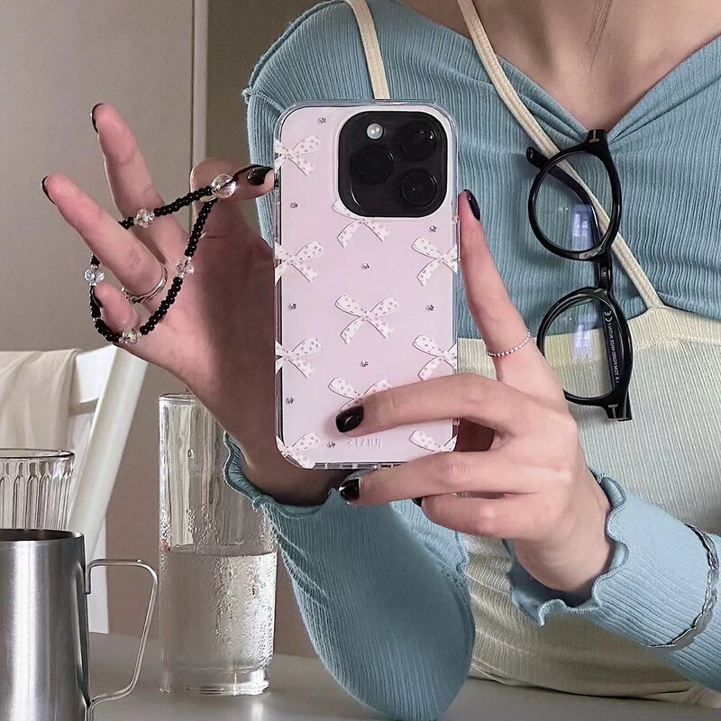 Jueves Thursday Light Pink Diamond Shell Iphone16 Mobile Phone Case 14Promax Soft Shell Bow Apple 15 Jueves Thursday Light Pink Diamond Shell Iphone16 Mobile Phone Case 14Promax Soft Shell Bow Apple 15