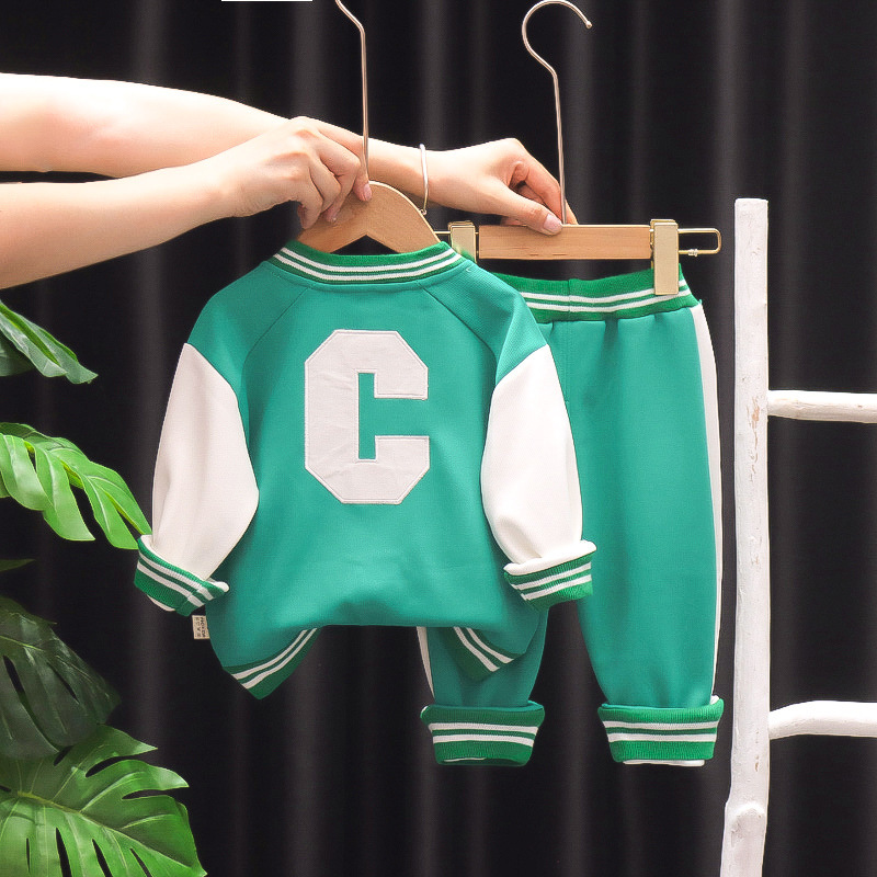 Boys' Set Spring and 2023 New Fashionable Sports Children's Fashion Autumn Casual Baseball Suit Girl Baby_voghion.com