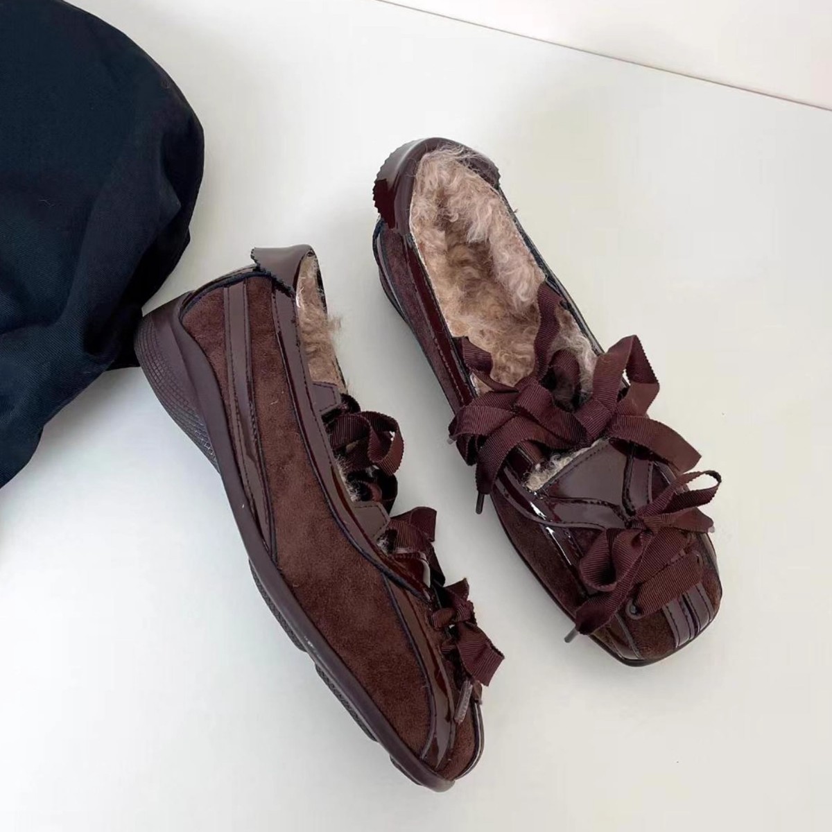 Ready-Made Version ~ Ballet Style Sports Mary Jane Shoes for Women with Increased Height and Plush Flats 2025 New Flats Shoes