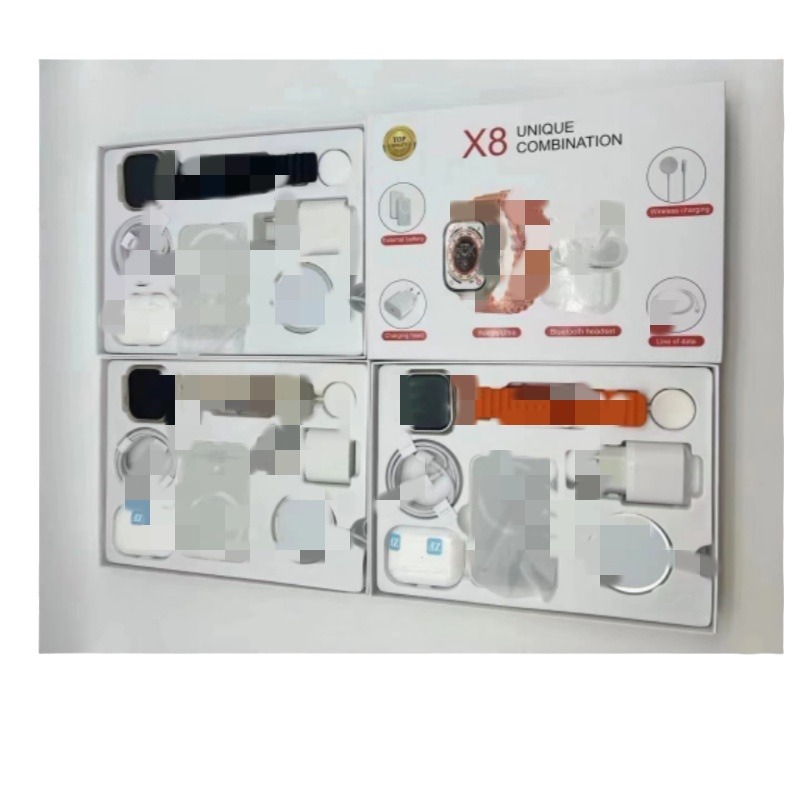 X8 conjunto inteligente reloj de vestir ritmo cardíaco pedómetro llamada de salud Bluetooth recordatorio de ejercicio auriculares cargador宝 S8