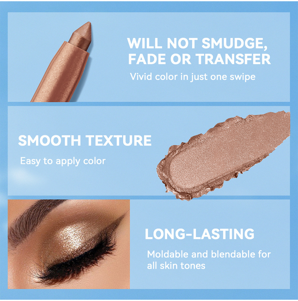 lakerain Bronze eyeshadow stick is easy to color with a high-gloss eye makeup eyeshadow Specification drawing