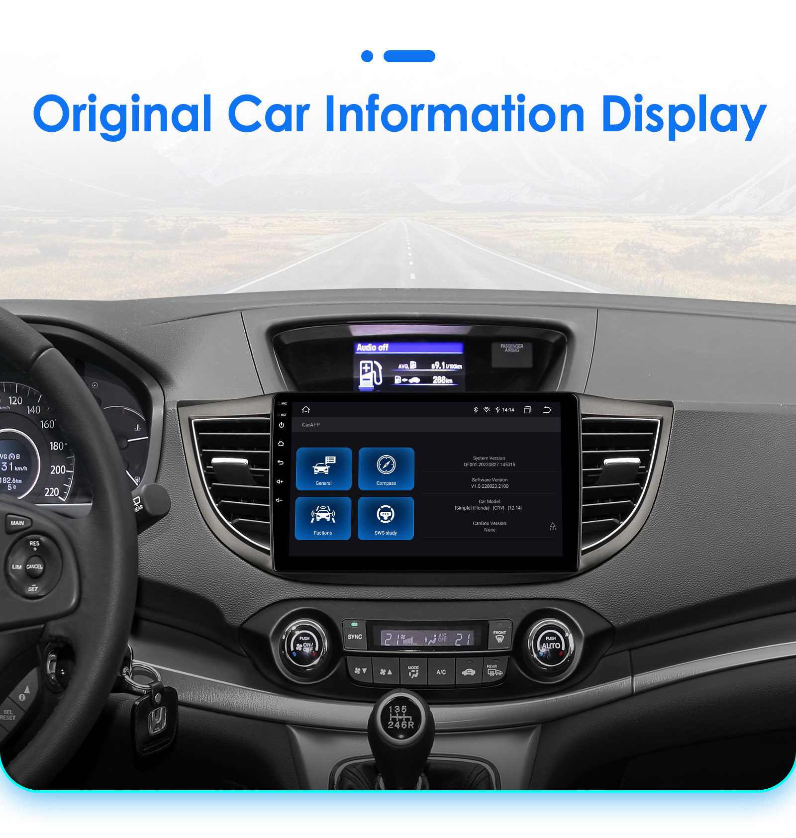 10.33 inch Android navigator GPS is suitable for 12-16 Honda CRV car MP5 player all-in-one machine