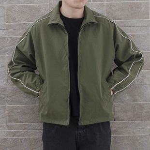 2025 Autumn Men's Stand Collar Cardigan Trendy New Korean Style Loose Casual Jacket Windbreaker Jacket Easiest for Match Clothes