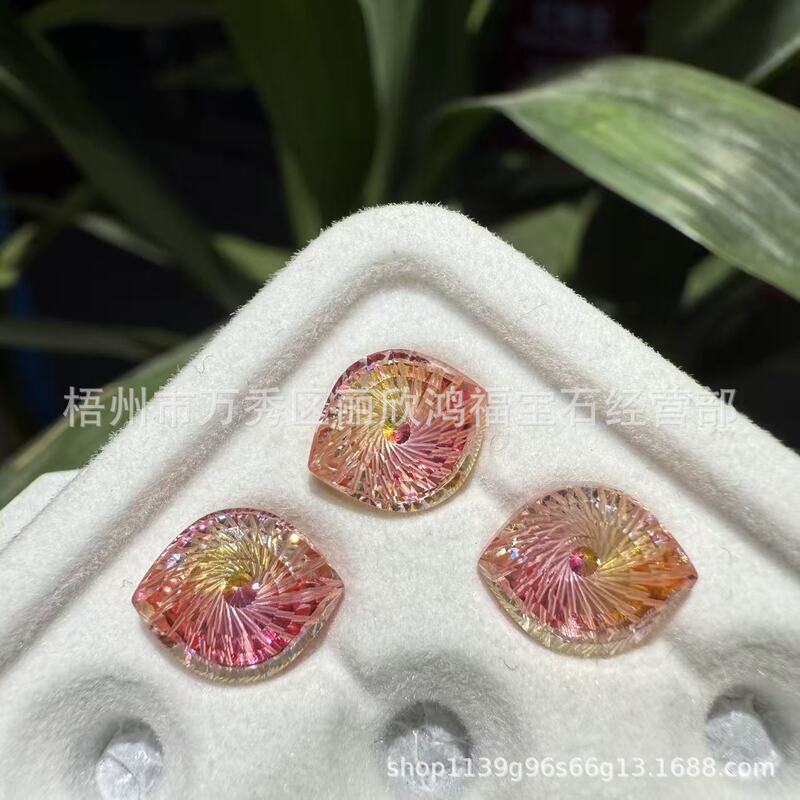 Wuzhou Zircon 5A6×7.5Mm Gradient Devil's Eye Loose Stone Nail Art Rhinestone Ear Studs Ear Cartilage Studs Original Factory Wholesale