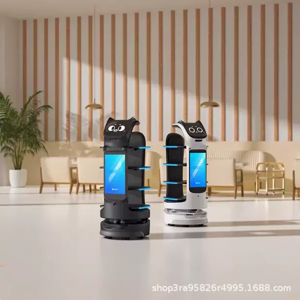 智能送餐机器人送货，智能语音对话，智能引导