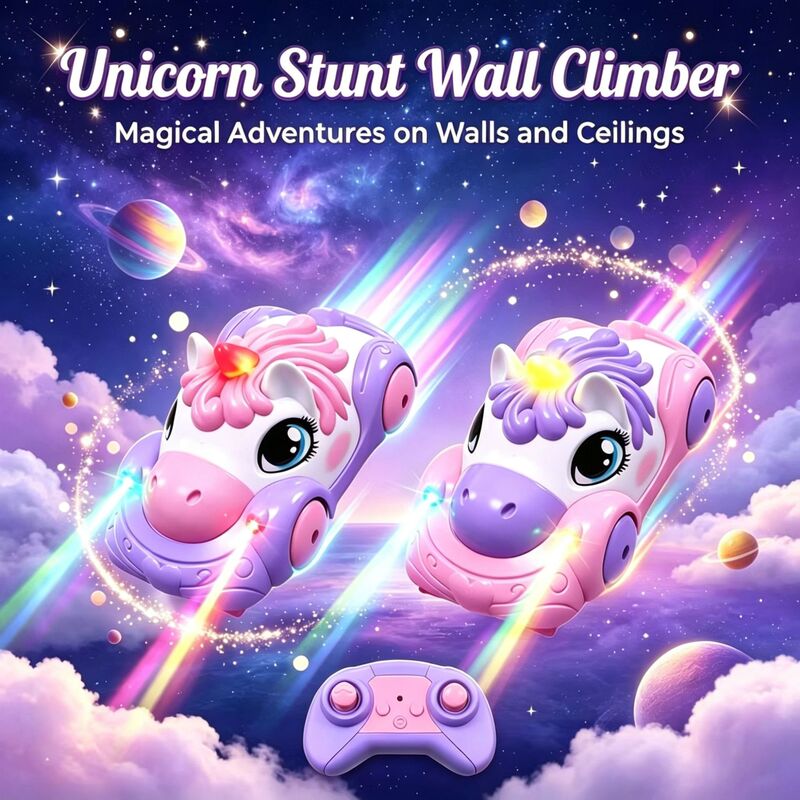 Cross-border new product: remote-controlled unicorn wall-climbing car with lights, a parent-child interactive toy, a rechargeable remote-controlled racing car for children Cross-border new product: remote-controlled unicorn wall-climbing car with lights, a parent-child interactive toy, a rechargeable remote-controlled racing car for children