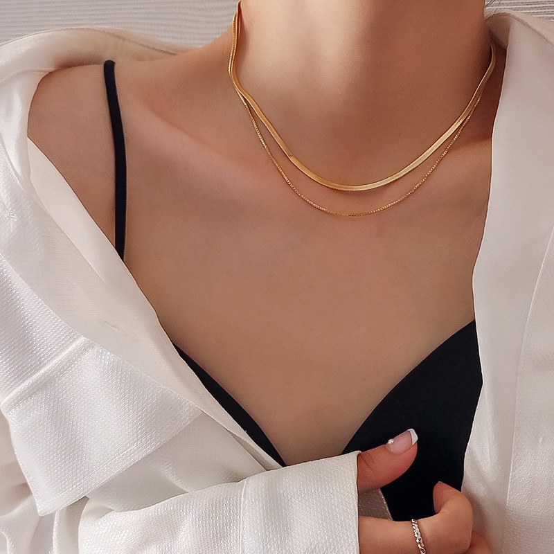 Snake bone necklace female niche design feeling ins cold style choker collarbone chain new net red necklace_voghion.com