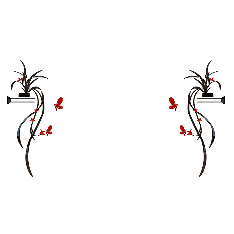 Decorative 3d Acrylic Wall Sticker Romantic Chlorophytum For Living Room_voghion.com