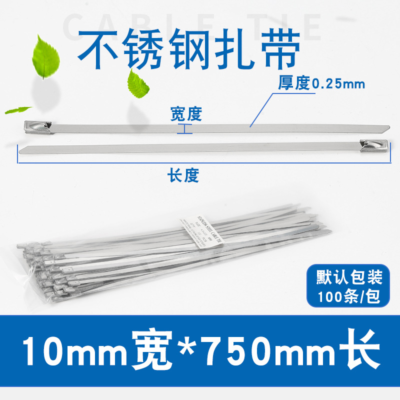 Barra de acero inoxidable tipo autobloqueo de bola de acero inoxidable 201 material acero inoxidable 4,6*200mm bridas de puente de cable de metal