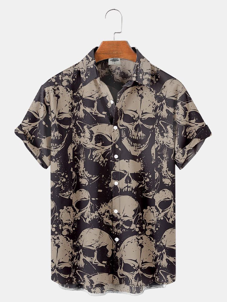 Serie Camisas estampadas Fabricantes de Halloween para hombres Hawaii Halloween Source Station Camisas digitales para hombres transfronterizos 3D