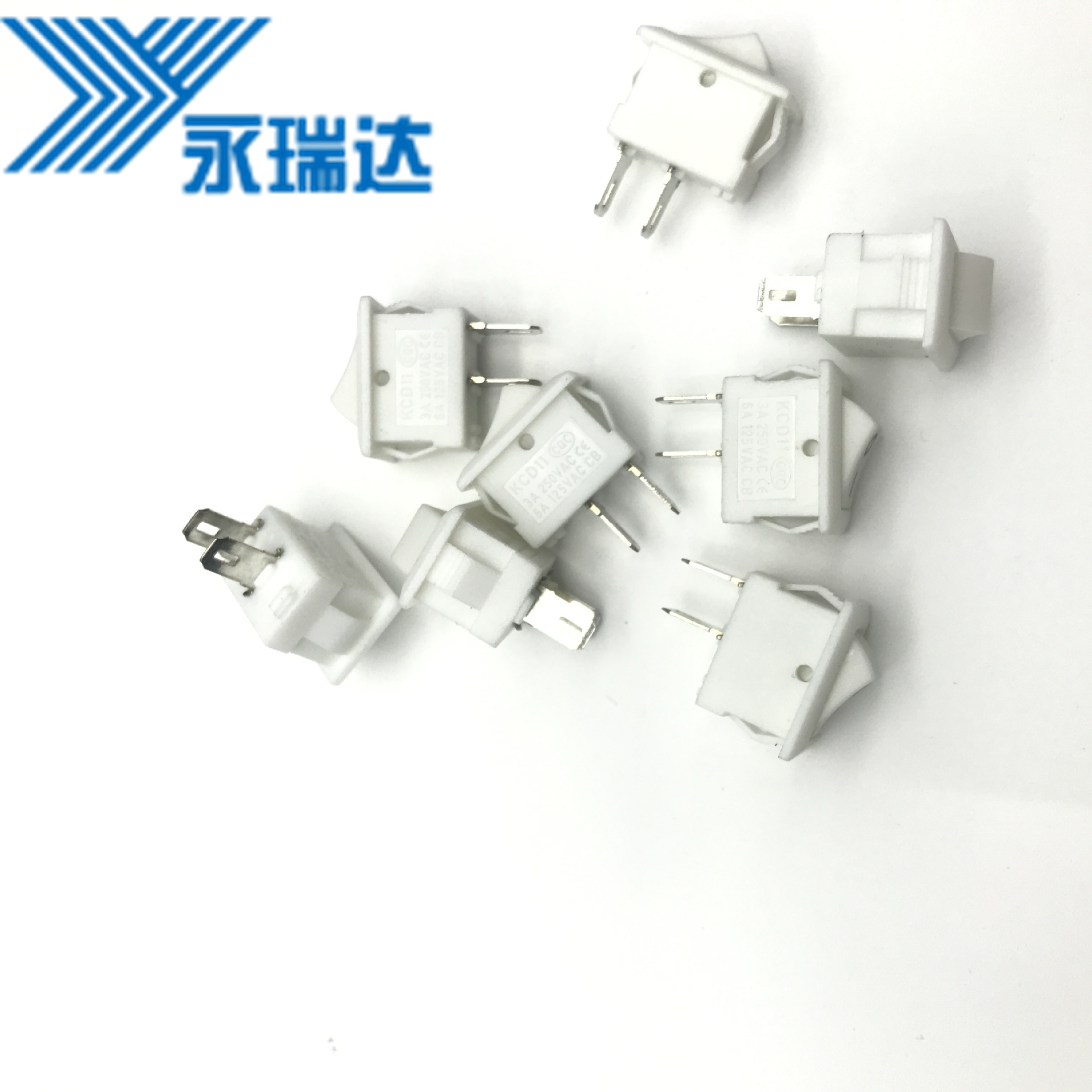 KCD11船型开关2/三档两/3脚弯针15*10mm电源翘板小船形开关3A250V