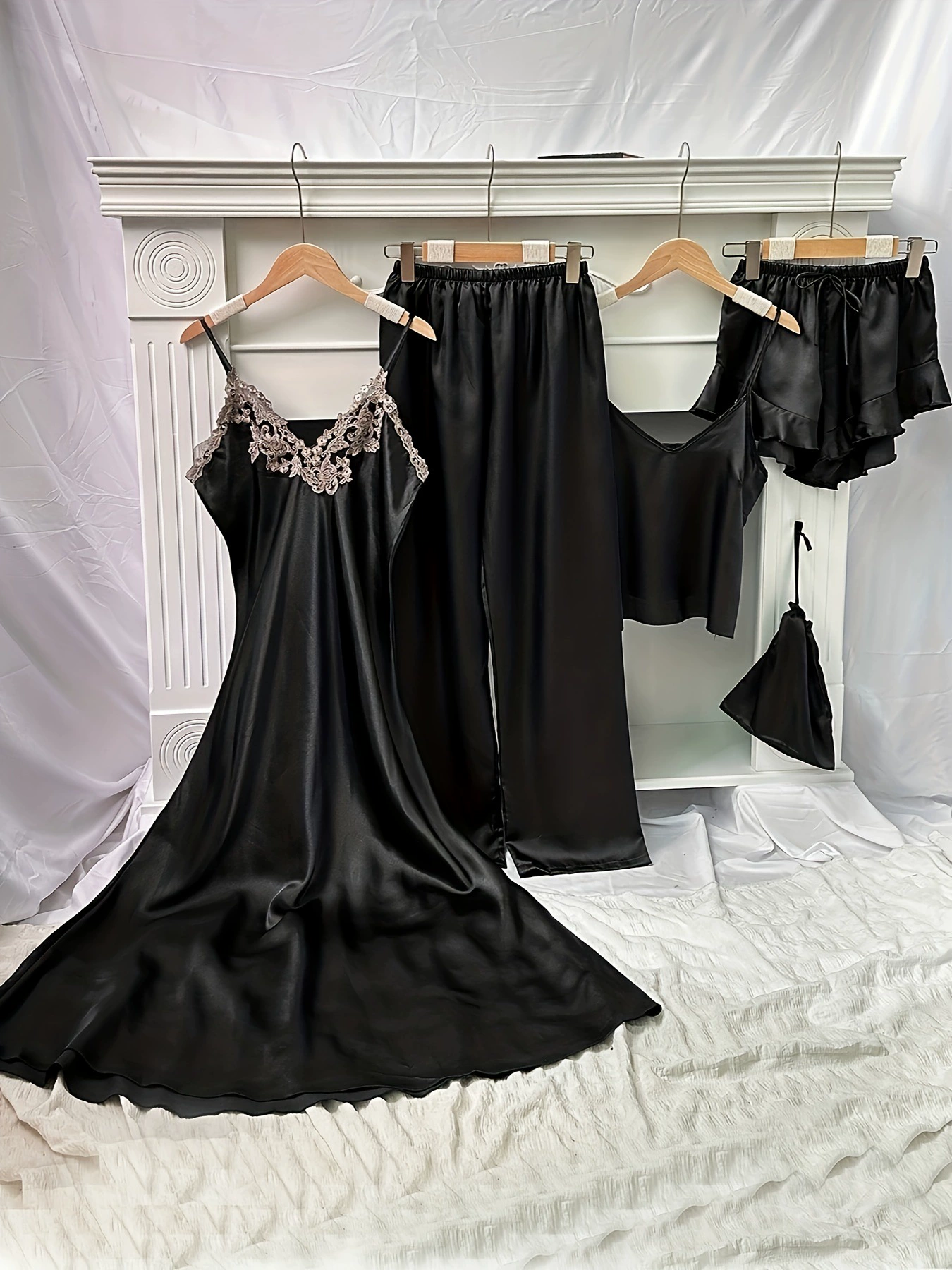 [Пижамный комплект Elegance] 5 шт. элегантный комплект пижам с V-выв,