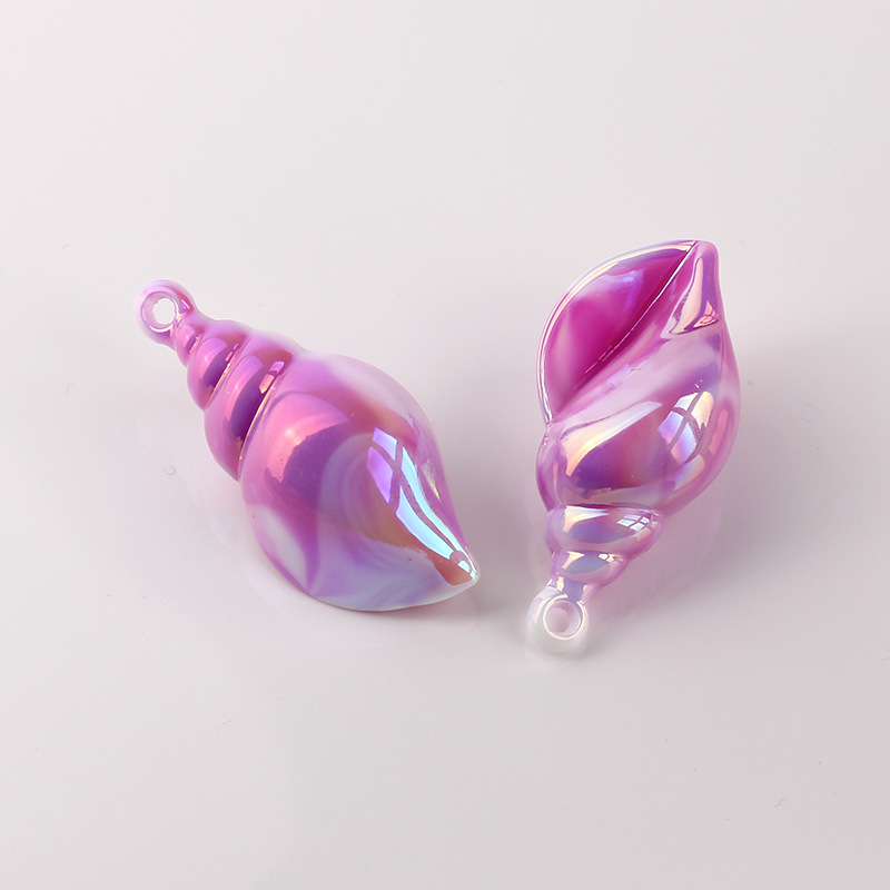 10g Weight Pendant Jewelry Making Type Charms Classification 1 Piece Quantity Acrylic Material Conch Pattern All Seasons Season Plating Design Marine Style Style 1 Piece Acrylic Conch Pendant Charms 5